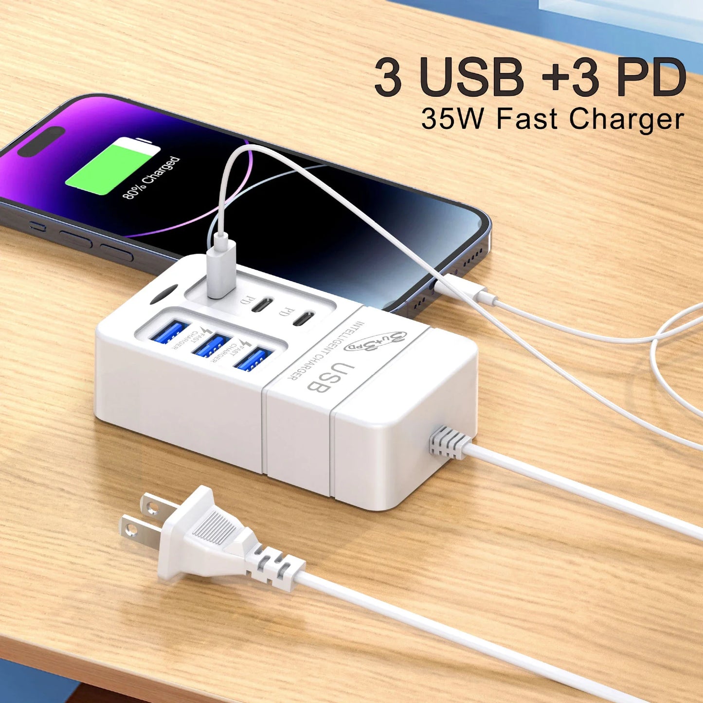 6-Port Fast USB Wall Charger